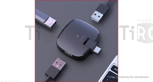 Адаптер-Хаб Hoco HB11, (Type-C -3USB), черный Адаптер-Хаб Hoco HB11, (Type-C -3USB), черный
