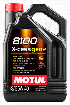 Синтетическое масло Motul 8100 X-cess GEN2 5w40 100% Synthetic 1л