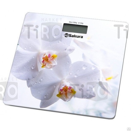 Весы напольные электронные Sakura 0-180кг SA-5065WF ultraslim орхидеи 