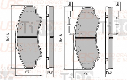 Тормозные колодки передние B1107009 \71752978\UBS FIAT DUCATO\CITROEN JUMPER/PEUGEOT BOXER  (GDB1518)