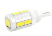 Автолампа диод T10 (W5W) 12V 10 SMD без цоколя, 1-контактная, Белая, Skyway S08201106