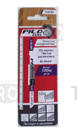 Пилки для лобзика Bi-metal 100x75 мм 10 з/д (древесина, ДСП, пластмасса h=4-30мм) Pilorama Т101BF Пилки для лобзика Bi-metal 100x75 мм 10 з/д (древесина, ДСП, пластмасса h=4-30мм) Pilorama Т101BF