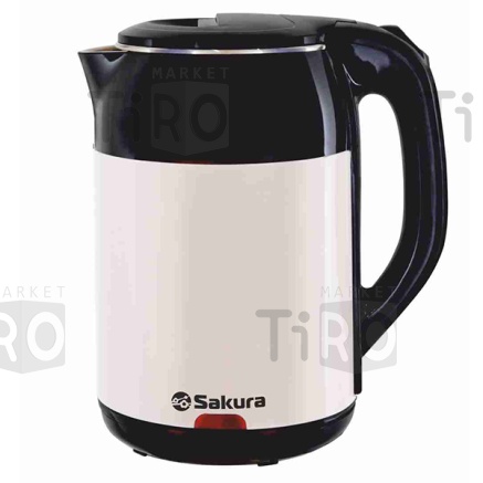 Чайник 1,8л, Sakura SA-2168BW диск, черн-белый
