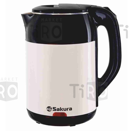 Чайник 1,8л, Sakura SA-2168BW диск, черн-белый Чайник 1,8л, Sakura SA-2168BW диск, черн-белый