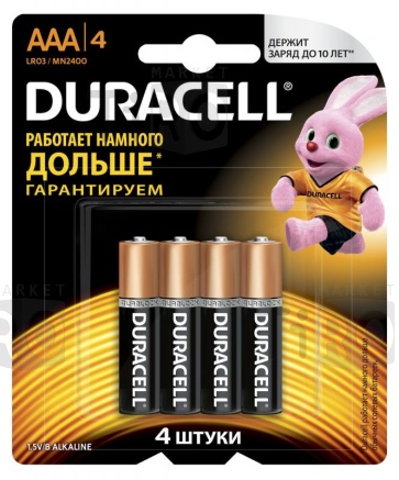Батарейка DURACELL LR03 4BL (48) (192)