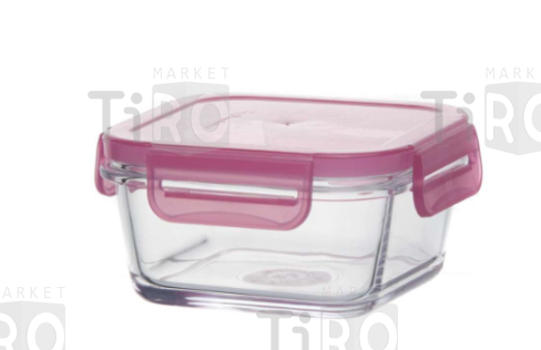 Контейнер с розовой пластиковой крышкой 400мл