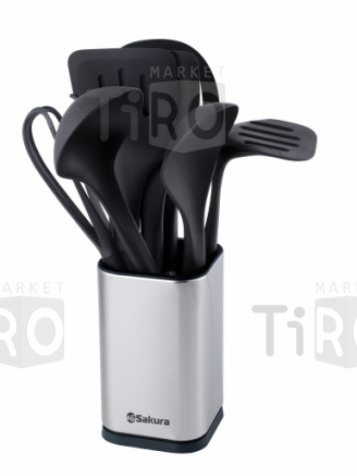 Набор кухонных принадлежностей 10 предметов,силикон, черный SA-KW104BK Набор кухонных принадлежностей 10 предметов,силикон, черный SA-KW104BK