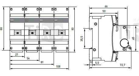 Автомат ЭКФ Proxima ВА 47-100 "С" 3п 125А
