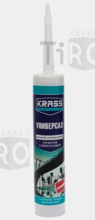 Герметик Krass силиконовый универсальный белый 300мл Герметик Krass силиконовый универсальный белый 300мл