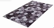Коврик-дорожка вырезной антискользящий Shahintex Icarpet Print "Соты Мрамор" 1*15м черно-серый Турция