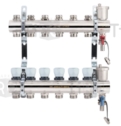 Коллекторная группа настроечными клапанами в сборе PF 1"*3/4"М(6) MB 804.6