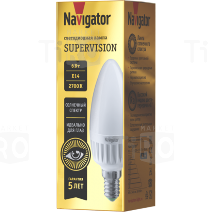 Лампа Navigator Supervision 80545, С37 6Вт/2700К/E14