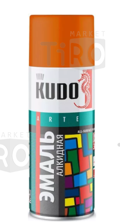 Эмаль Kudo KU-1019 аэрозольная универсальная алкидная оранжевая (0,52л)