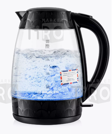 Чайник 2,0 л, Brayer BR1024BK, 2200Вт