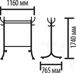 Вешалка гардеробная ВГ90-6