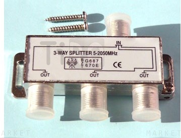 Сплиттер телевизионный 3 way, 5-2050МГц, CN-7072В