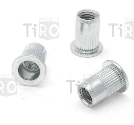 Заклёпки резьбовые стальные с насечкой М6*15 мм (50 штук в пакете) 457614