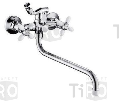 Смеситель для ванны Lemen LD2131 керамика 1/2" длинный нос