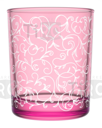 Набор стаканов "Лиана" 6 штук, 300мл гравировка, розовый
