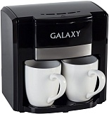 Кофеварка 750Вт, 0,3л, 2 чашки, Galaxy GL-0708, черная