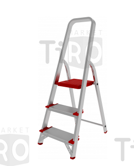 Стремянка алюминиевая Новая Высота 3 ступени высота до рабочей площадки 580мм, max. 150кг