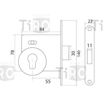 Замок врезной Trodos ЗВ1-2