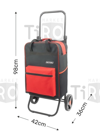 Тележка+сумка "Спутник3 Макси" сумка красный/черный арт.СТМ33