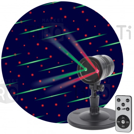 Проектор Laser ЭРА "Метеоритный дождь", ENIOP-01 мультирежим, 2 цвета, IP44, 220В