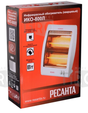 Обогреватель инфракрасный, кварцевый, напольный Ресанта, ИКО-800Л, 800Вт