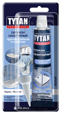 Герметик Tytan Professional силиконовый, санитарный белый, 85мл