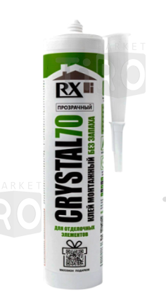 Клей монтажный RX Formula Crystal 70, без запаха прозрачный 280мл