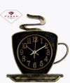 Часы настенные чашка 25х24см, корпус черный с золотом "Классика" "Рубин"