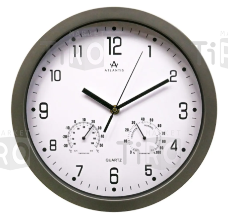 Часы настенные "Atlantis" TLD-9039, серый