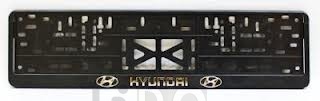 Рамка с защелкой серебро "Hyundai" 012 (пластмасса) рельеф