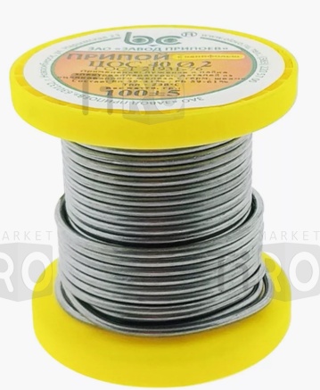 Припой 100 гр. ПОС-40, 2 мм. с канифолью