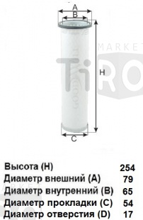 Фильтр воздушный Goodwill AG 1099/1\6598362\(Sakura. A-7919) (Mann CF75/1, CF75/1X)