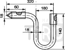 Крюк КН-18, для деревянных опор (для ШФ-10, ШФ-20, ШС-10)