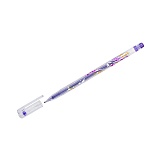 Ручка гелевая Crown "Glitter Metal Jell" MTJ-500GLS(D) фиолетовая с блестками, 1,0мм