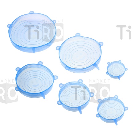 Набор крышек Vetta силиконовых, размеры от 6,5см. до 19см, 6шт, 3 цвета
