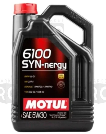 Масло Motul 6100 Syn-nergy 5w30 113439, SL, A3/B4, 5л