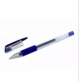 Ручка гелевая Denise, синяя, игольчатый пишущий узел 0.5мм, корпус пластиковый прозрачный, с резиновым грипом