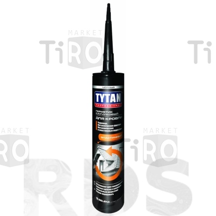 Герметик Tytan Professional битумно-каучуковый для кровли, черный, 310мл Герметик Tytan Professional битумно-каучуковый для кровли, черный, 310мл