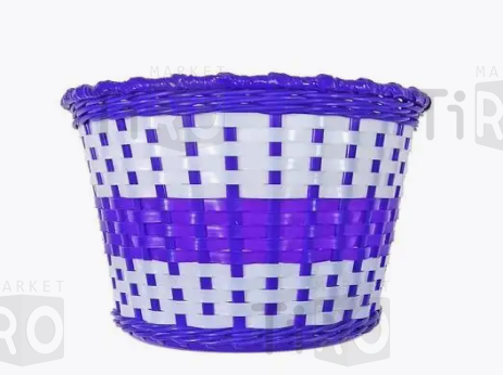Корзина Trix для детского велосипеда 12"-16", крепление на руль, 235х165х155мм, пластиковая, плетёна