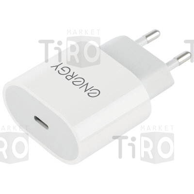Сетевое зарядное устройство Energy ET-35, USB-С Type-C, 18 Ватт, цвет - белый