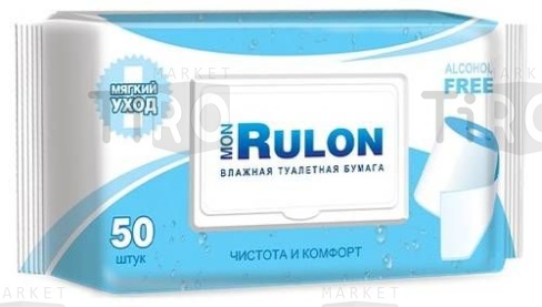 Бумага туалетная влажные Mon Rulon №50 30106 с клапаном