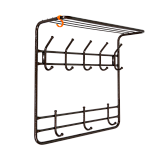 Вешалка для одежды с полкой 2х ярусная ВСП8М, медный антик