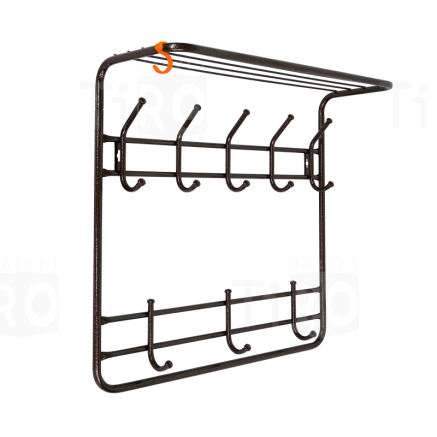 Вешалка для одежды с полкой 2х ярусная ВСП8М, медный антик