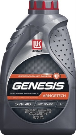 Масло синтетическое ЛУКОЙЛ Genesis Armortech 5w40 SN/CF, A3/B4, 1л Масло синтетическое ЛУКОЙЛ Genesis Armortech 5w40 SN/CF, A3/B4, 1л