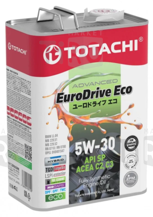 Cинтетическое моторное масло Totachi EuroDrive Eco Fully Synthetic 5W-30 API SP, ACEA C2/C3, ILSAC GF-6A, 4л