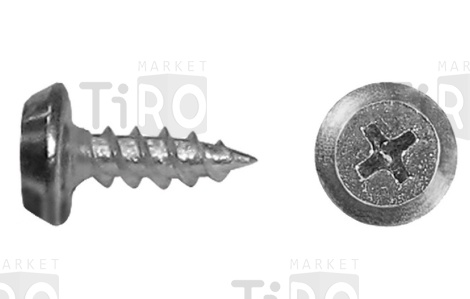 Саморез для крепления профилей полуцилиндр головка, острый, цинк 3,5*9,5 (1000)